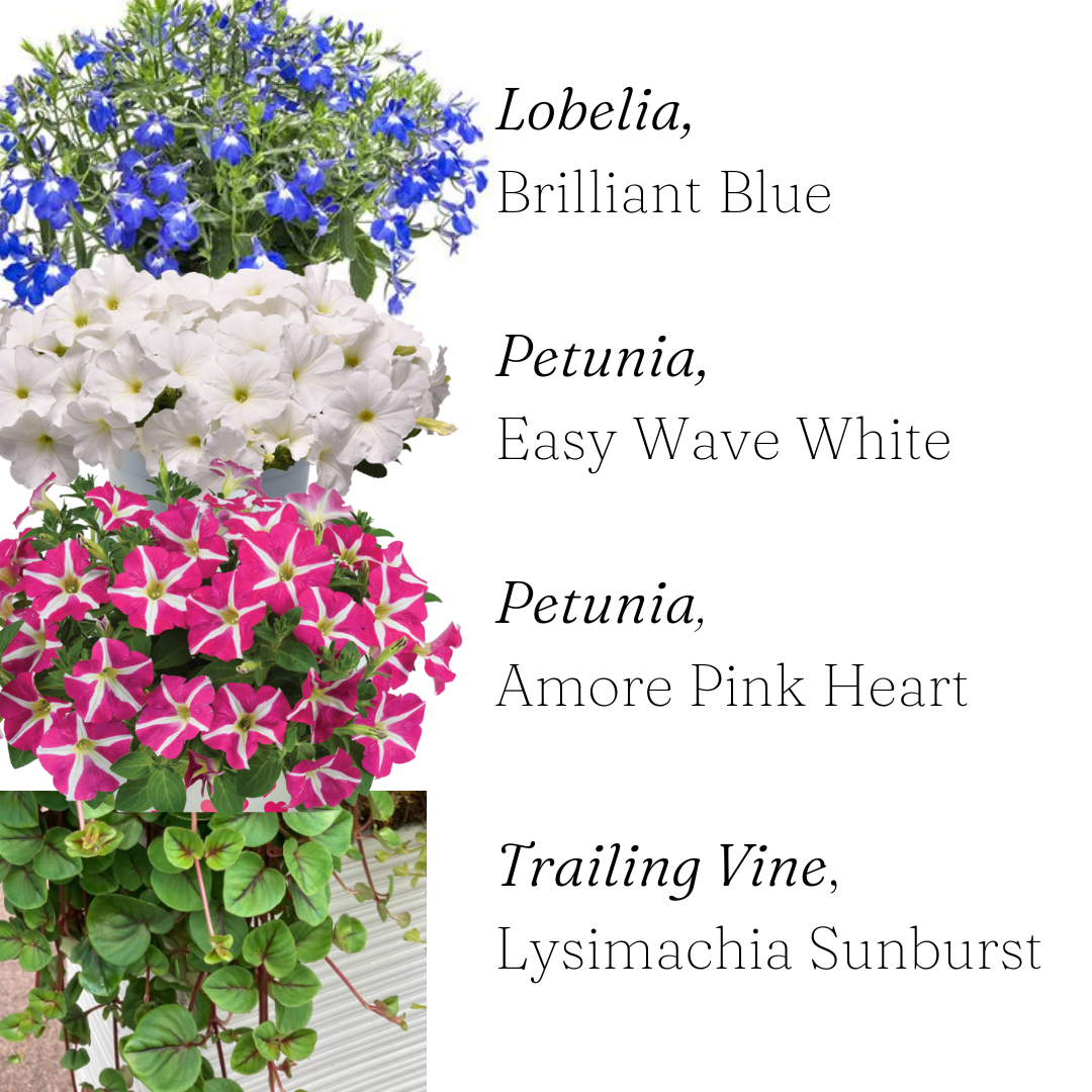 14” Pink, White, and Blue Basket